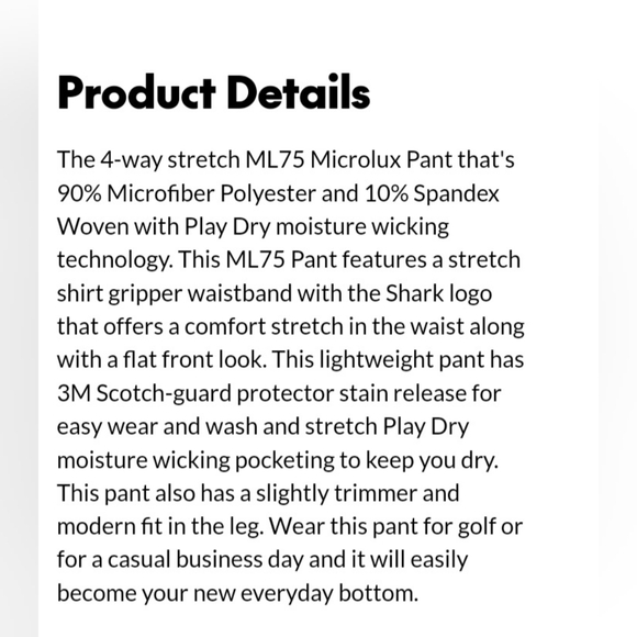 Greg Norman Microlux Golf Pant - Picture 6 of 9